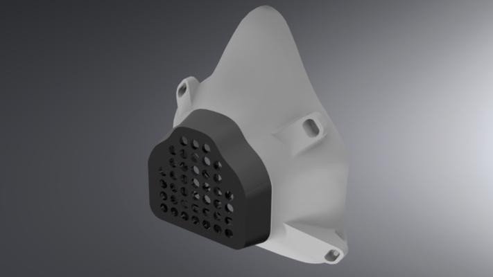 covid 19 máscara forma alfiler 3d print model - Mito3D