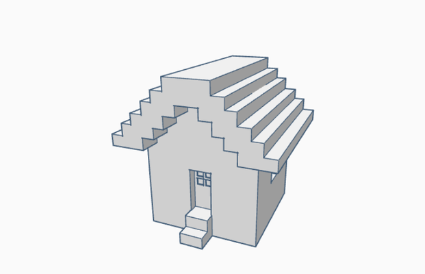 minecraft vila casa alfinete 3d print model - Mito3D
