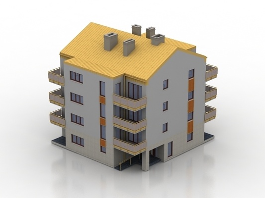 edificio forma alfiler departamento 3d print model - Mito3D