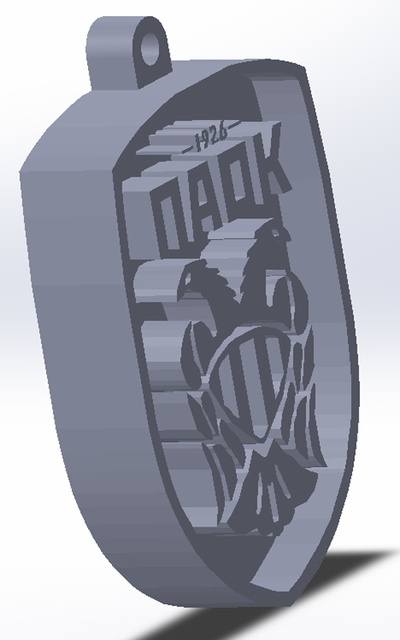 paok porte clés forme d'épingle 3d print model - Mito3D