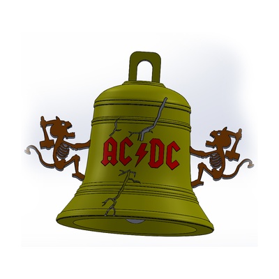 ac dc infiernos campanas forma alfiler 3d print model - Mito3D