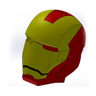 demir adam baş iğne şekli iron man 3d print model - Mito3D