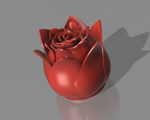 rose1 forme d'épingle rose 3d print model - Mito3D