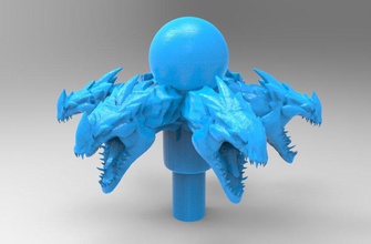 drago fontana pinshape acqua scultura 3d print model - Mito3D