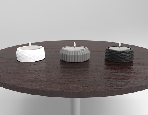té velas soporte conjunto forma alfiler 3d print model - Mito3D