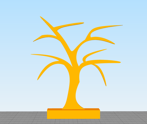 joalheria árvore simples alfinete jewelry 3d print model - Mito3D