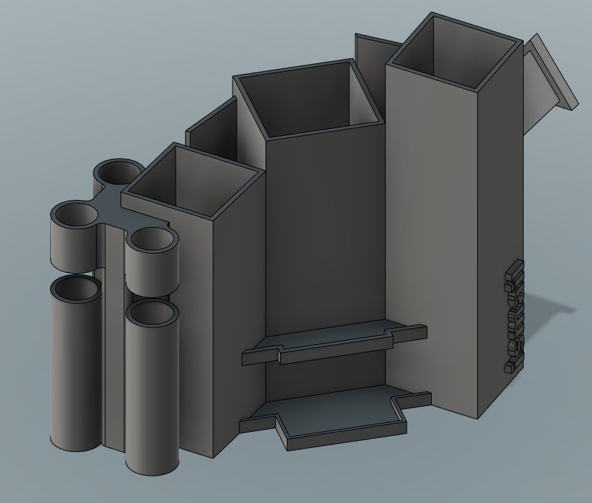 ferramentas ficar pé alfinete pencil case 3D print model - Mito3D