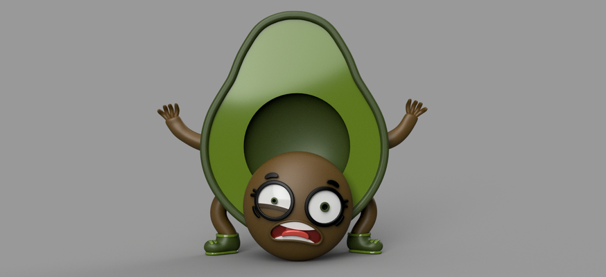 funny avocado pinshape cute 3d print model - Mito3D