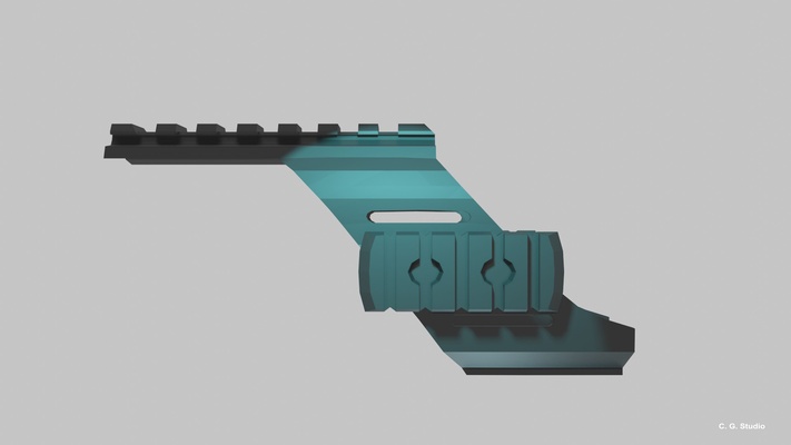 pistolet tactique monter forme d'épingle 3d print model - Mito3D