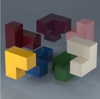 soma cubo enigma alfinete 3d print model - Mito3D