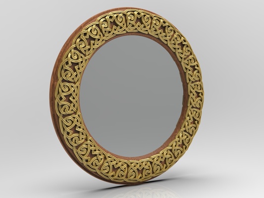 celtique miroir cadre forme d'épingle 3d print model - Mito3D