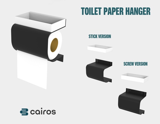 toilet paper hanger pinshape bathroom 3d print model - Mito3D