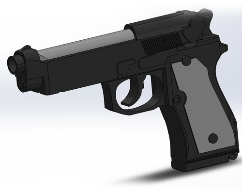 beretta pistolet forme d'épingle 3d print model - Mito3D