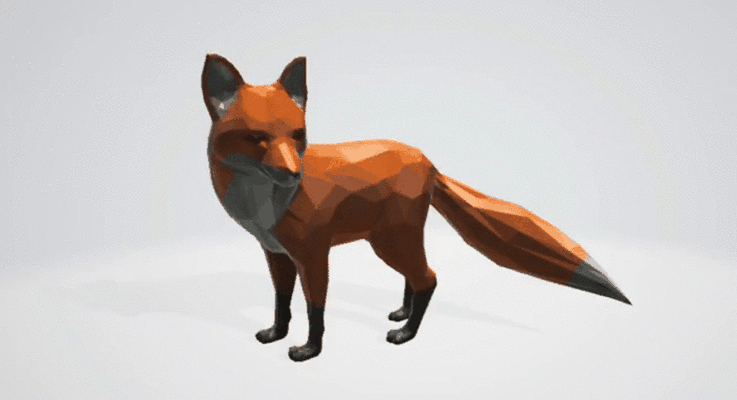 fox poly pinshape foxfirstrun 3d print model - Mito3D