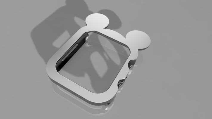pomme regarder cas gaine mickey séries 4 5 44mm forme d'épingle apple watch case 3d print model - Mito3D