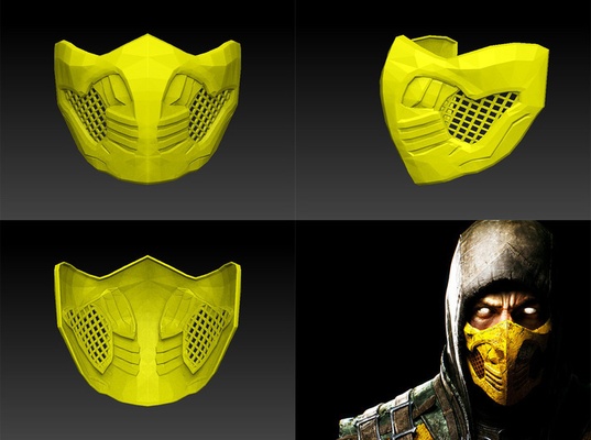 scorpion mk11 masque forme d'épingle mortal kombat 3d print model - Mito3D