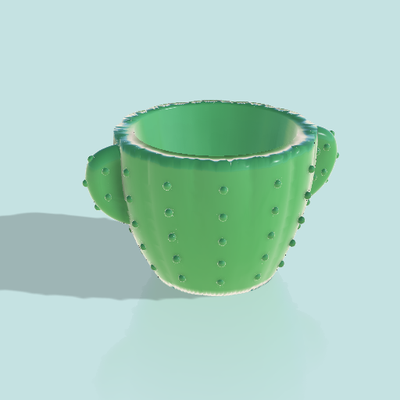 cactus forma pentola spillo planter 3d print model - Mito3D