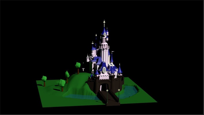 disney castello forma spillo 3d print model - Mito3D