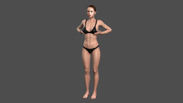 hermoso mujer 3d personaje forma alfiler pbr 3d print model - Mito3D