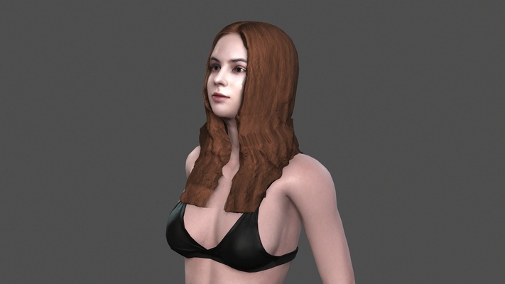 belle femme 3d personnage forme d'épingle pbr 3d print model - Mito3D