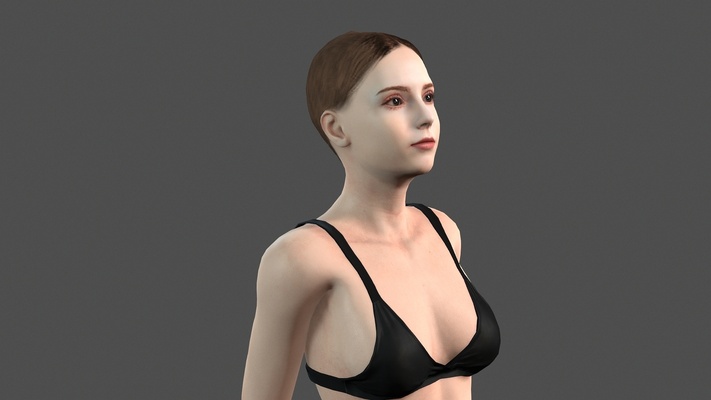 belle femme 3d personnage forme d'épingle pbr 3d print model - Mito3D