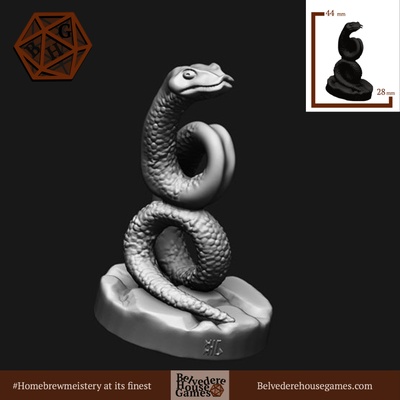 burrowing serpent support free mini pinshape snake 3d print model - Mito3D