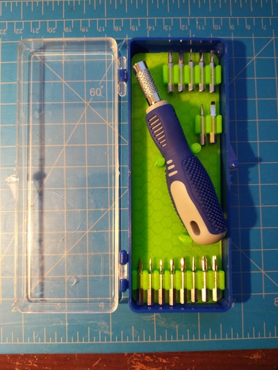harbor frieght screwdriver tray pinshape holder 3d print model - Mito3D