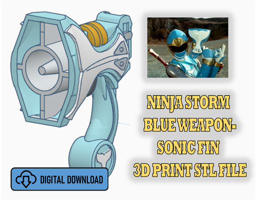 ninja tempête vent weapon sonique ailette forme d'épingle sentai 3d print model - Mito3D