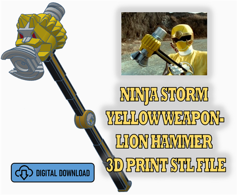 ninja sturm wind weapon löwe hammer 3d drucken stl datei pinshape leistung 3d print model - Mito3D