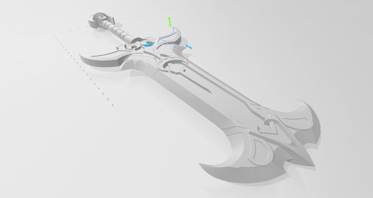 kılıç kan ay teras lig of efsaneler iğne şekli lol 3d print model - Mito3D