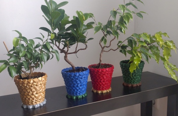 ikosaeder pflanzer untertasse pinshape 3d print model - Mito3D