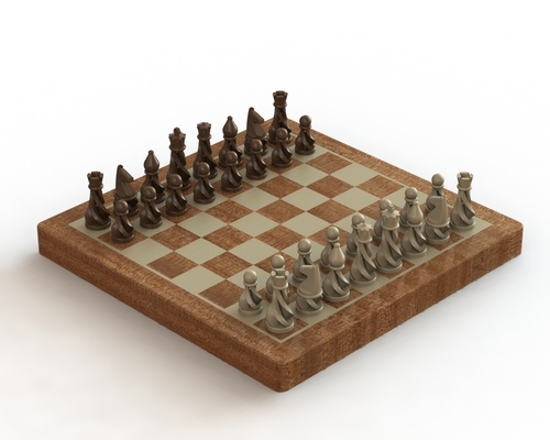 satranç ayarlamak sarmal tema iğne şekli 3d print model - Mito3D
