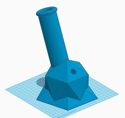 çokgen duman iğne şekli su bong 3d print model - Mito3D