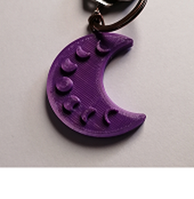 moon key chain pinshape key-chain 3d print model - Mito3D