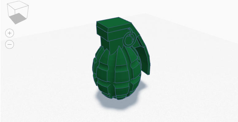 grenade alfinete 1 piece 3d print model - Mito3D