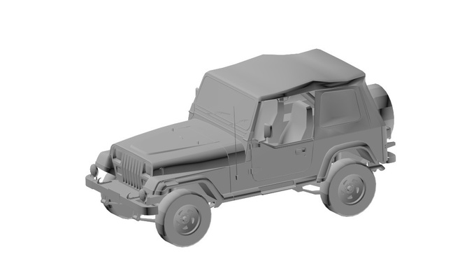 voiture concept jeep cow boy forme d'épingle 3d 3d print model - Mito3D