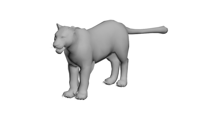lion female forme d'épingle 3d 3d print model - Mito3D