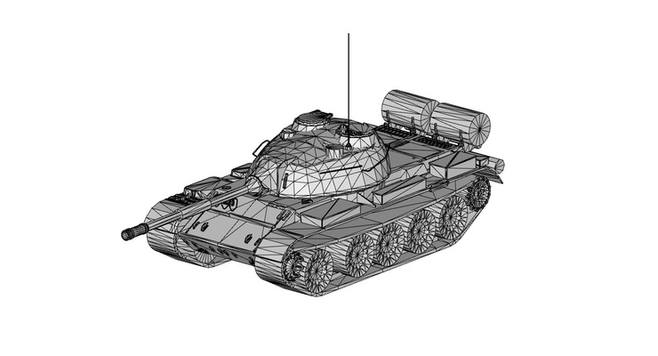 tank t 62 iğne şekli 3d 3d print model - Mito3D