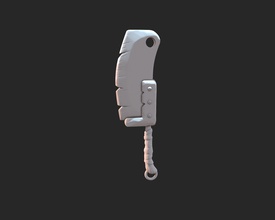 stilisierte cleaver Schlüsselanhänger pinshape gadget Konzept myart geek nerd Waffe Spiele keyholder keyring key chain 3d print model - Mito3D