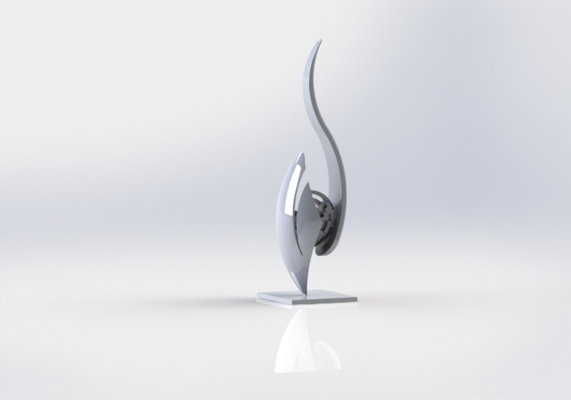 sculpture forme d'épingle art 3d print model - Mito3D
