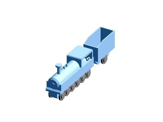 wooden train - locomotive & tender pinshape 3d print model - Mito3D