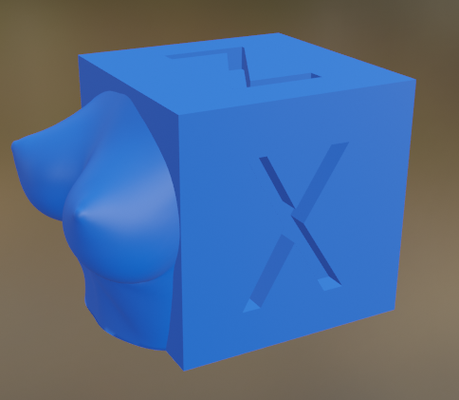 xyz calibrazione boob cubo forma spillo test print 3d print model - Mito3D