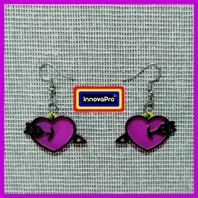 crossed heart earrings pinshape love 3d print model - Mito3D