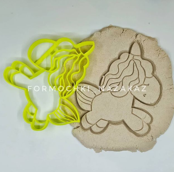 unicórnio biscoito cortador alfinete cookie cutter 3D print model - Mito3D