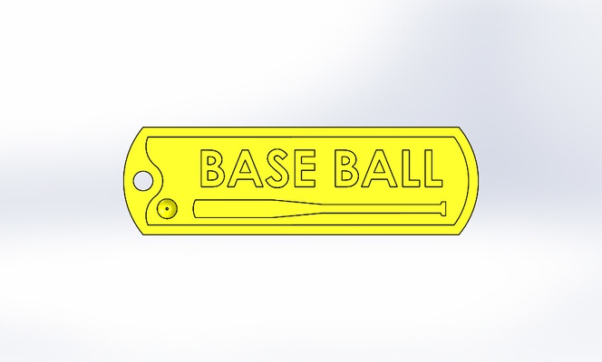 base ball key chain or luggage tag pinshape bbkc-1 3d print model - Mito3D