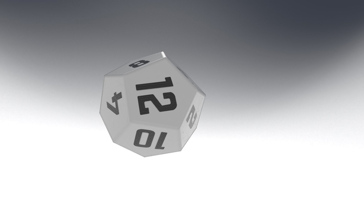 dice d12 game ready pbr low-poly pinshape 3d print model - Mito3D