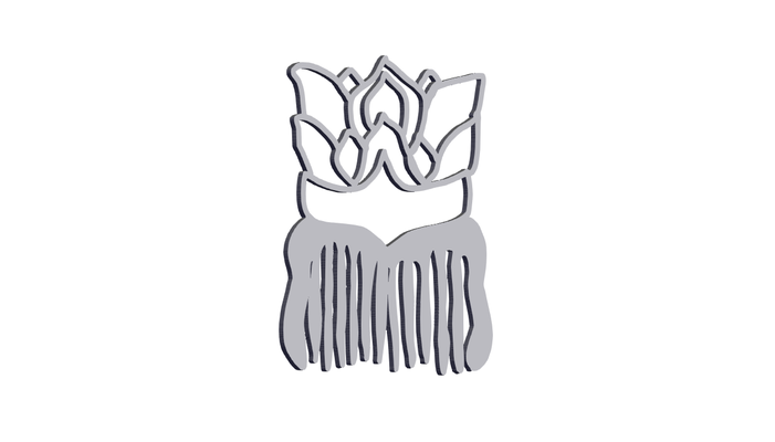 lotus flower blossom hair comb pinshape jewelry 3d print model - Mito3D