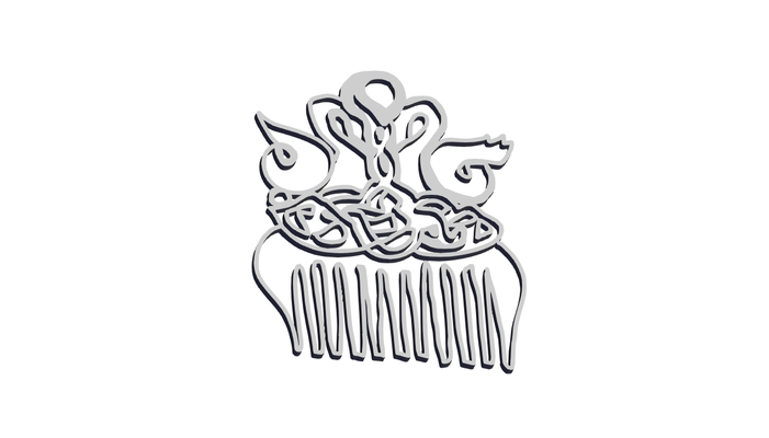 celtique peigne forme d'épingle cheveux accessoires 3d print model - Mito3D