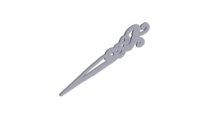 celtic hair dagger pinshape hair-pin 3d print model - Mito3D