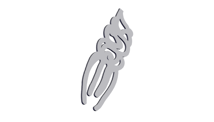tall hair fork pinshape jewelry 3d print model - Mito3D